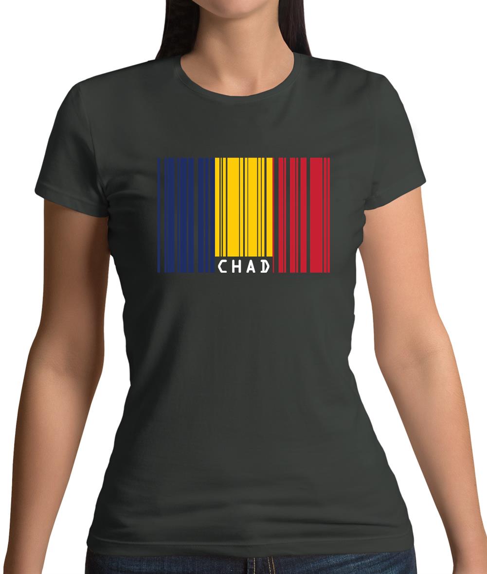 Chad Barcode Style Flag Womens T-Shirt Chad Barcode Style Flag Womens T-Shirt