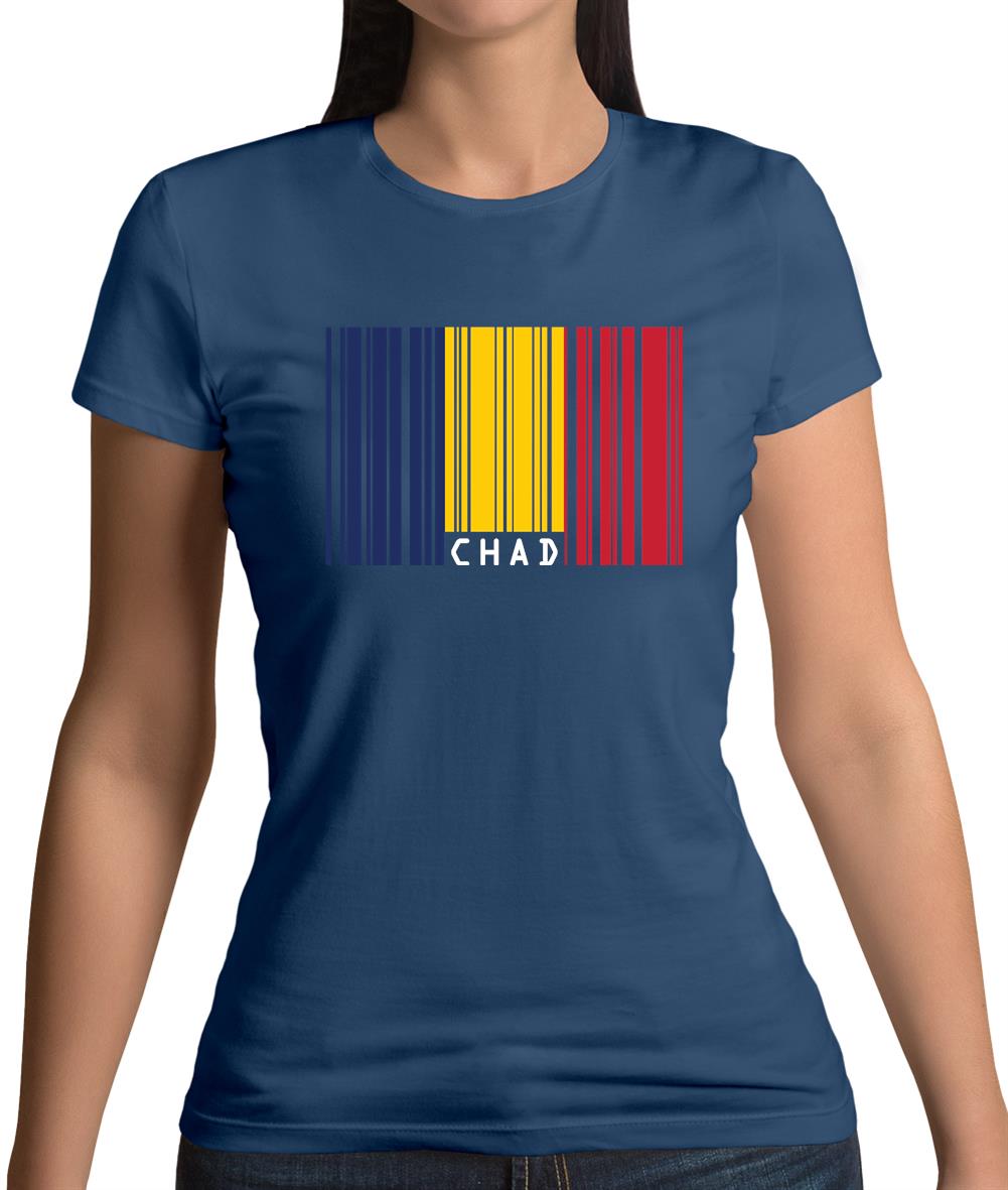 Chad Barcode Style Flag Womens T-Shirt Chad Barcode Style Flag Womens T-Shirt
