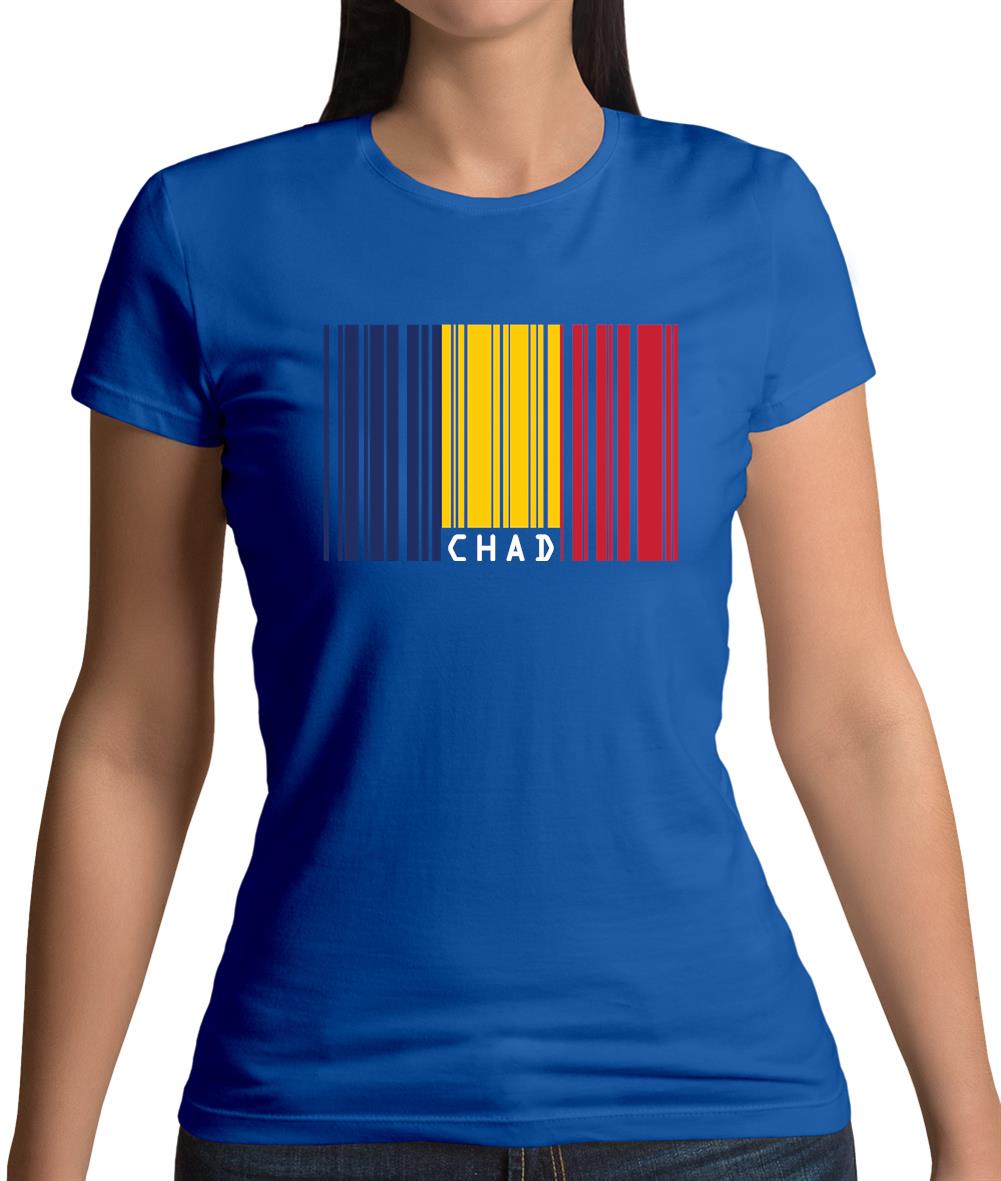 Chad Barcode Style Flag Womens T-Shirt Chad Barcode Style Flag Womens T-Shirt