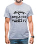 Angling Is Cheaper Than Therapy Mens T-Shirt Angling Is Cheaper Than Therapy Mens T-Shirt