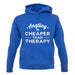Angling Is Cheaper Than Therapy Unisex Hoodie Angling Is Cheaper Than Therapy Unisex Hoodie