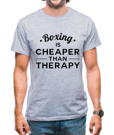 Boxing Is Cheaper Than Therapy Mens T-Shirt