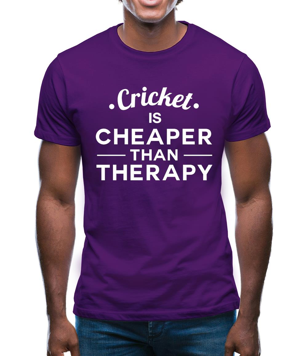 Cricket Is Cheaper Than Therapy Mens T-Shirt Cricket Is Cheaper Than Therapy Mens T-Shirt