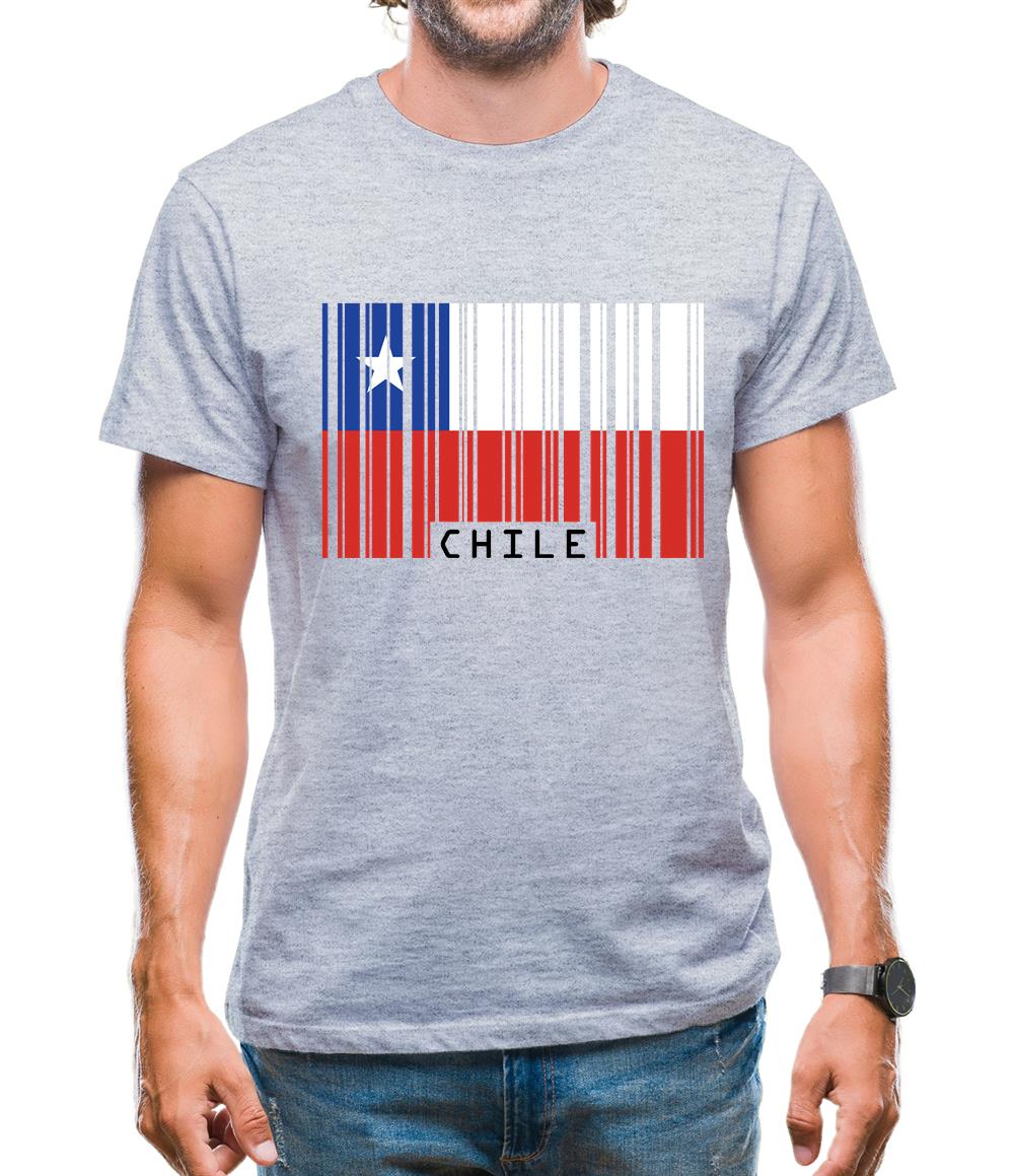 Chile Barcode Style Flag Mens T-Shirt Chile Barcode Style Flag Mens T-Shirt