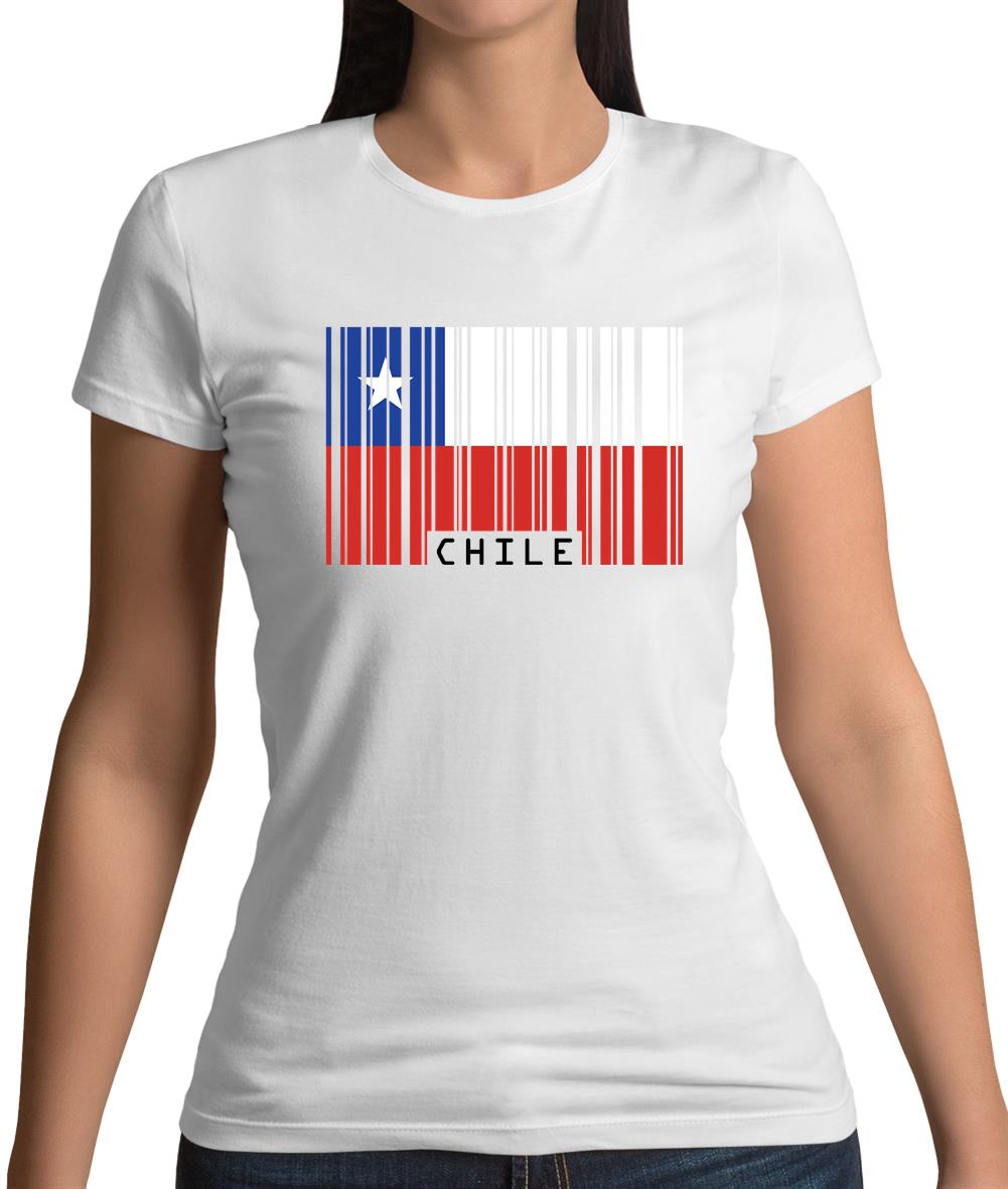 Chile Barcode Style Flag Womens T-Shirt Chile Barcode Style Flag Womens T-Shirt