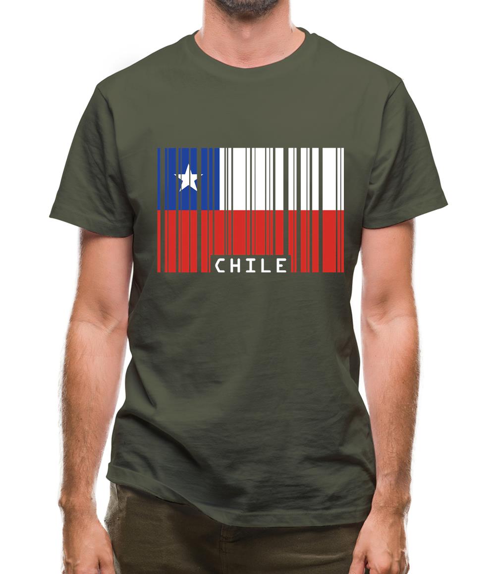 Chile Barcode Style Flag Mens T-Shirt Chile Barcode Style Flag Mens T-Shirt