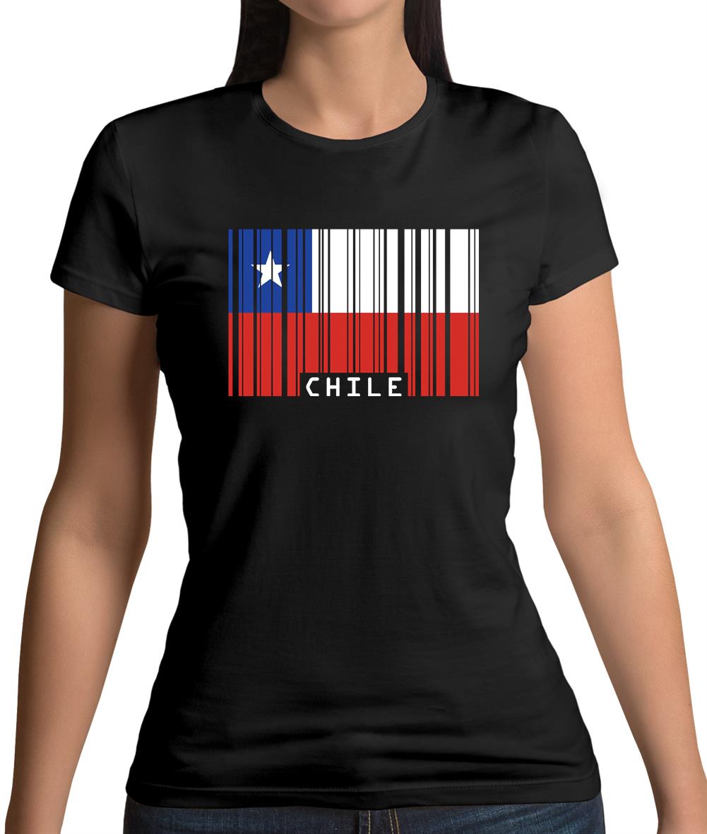 Chile Barcode Style Flag Womens T-Shirt Chile Barcode Style Flag Womens T-Shirt