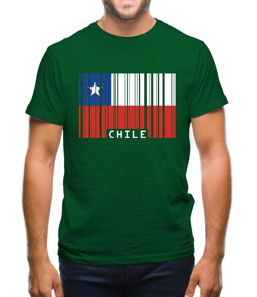 Chile Barcode Style Flag Mens T-Shirt Chile Barcode Style Flag Mens T-Shirt