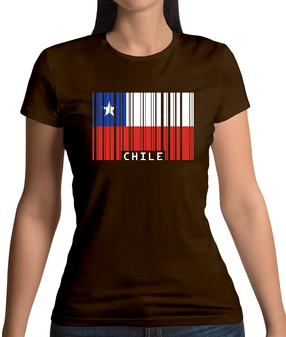 Chile Barcode Style Flag Womens T-Shirt Chile Barcode Style Flag Womens T-Shirt