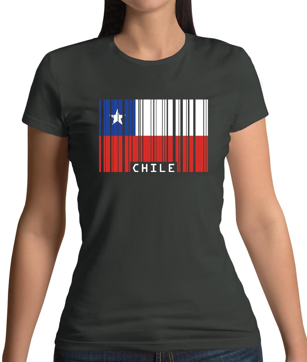 Chile Barcode Style Flag Womens T-Shirt Chile Barcode Style Flag Womens T-Shirt