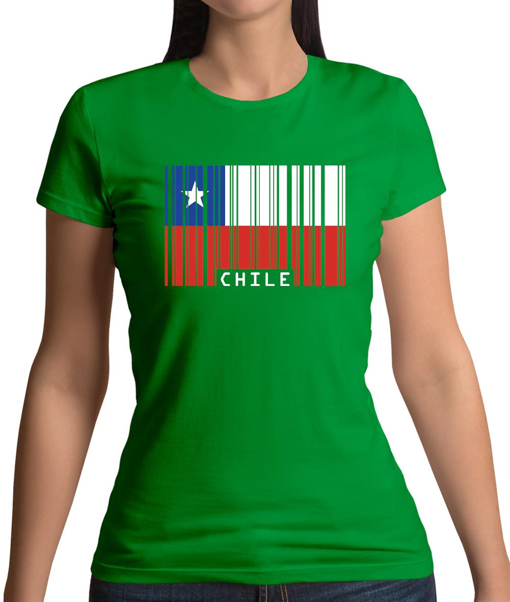 Chile Barcode Style Flag Womens T-Shirt Chile Barcode Style Flag Womens T-Shirt