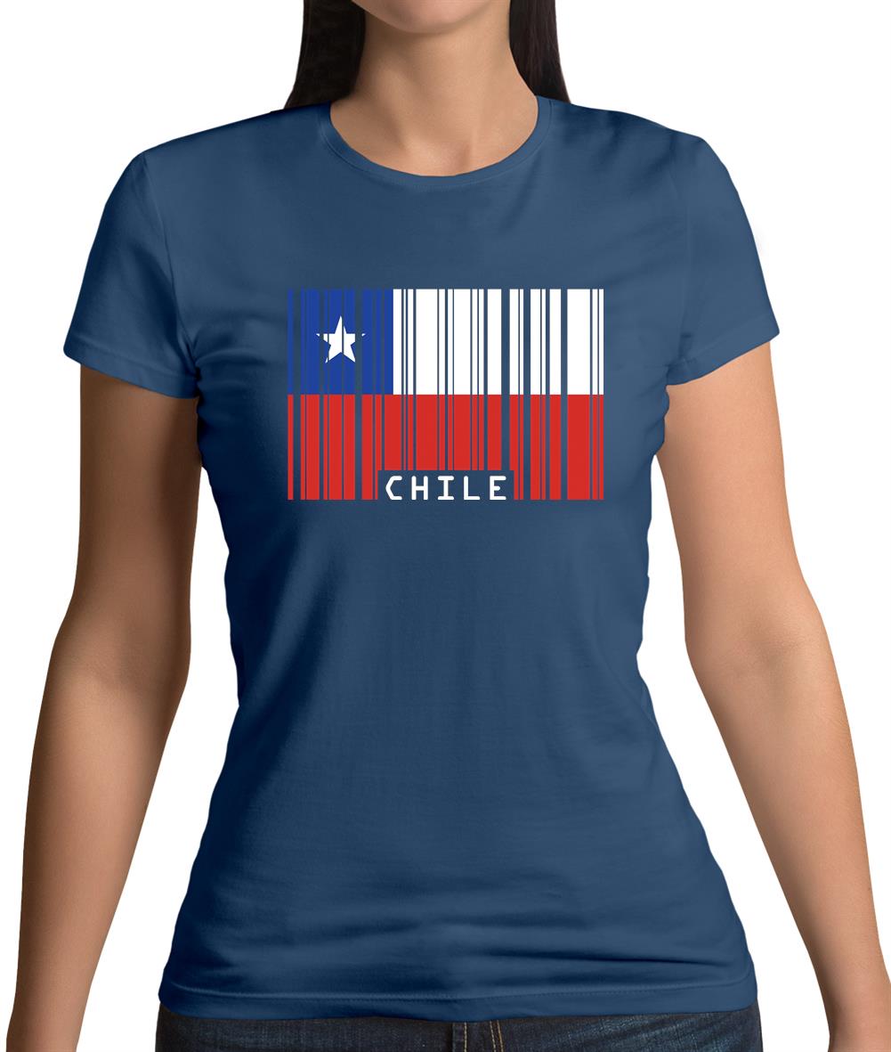 Chile Barcode Style Flag Womens T-Shirt Chile Barcode Style Flag Womens T-Shirt