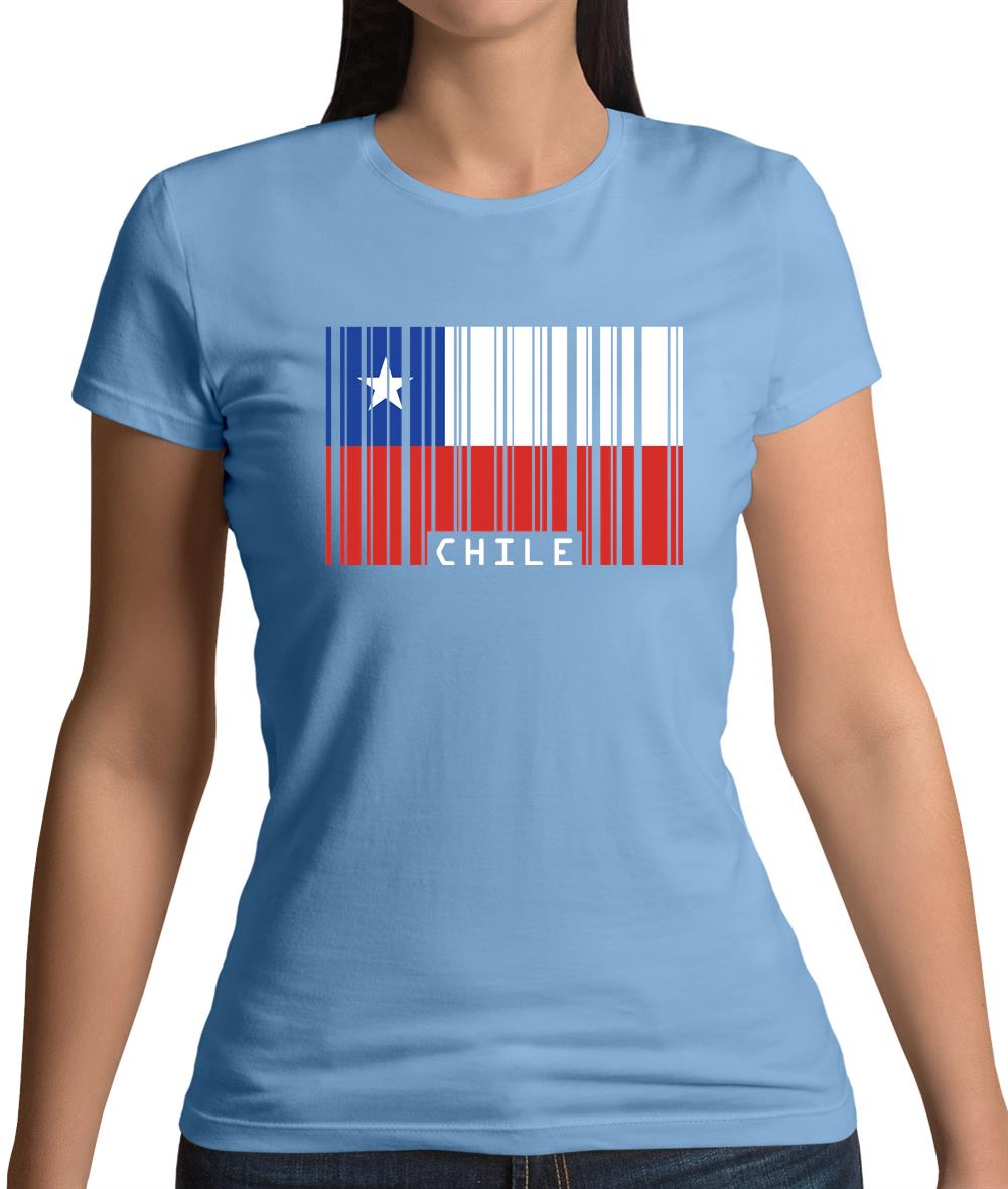 Chile Barcode Style Flag Womens T-Shirt Chile Barcode Style Flag Womens T-Shirt