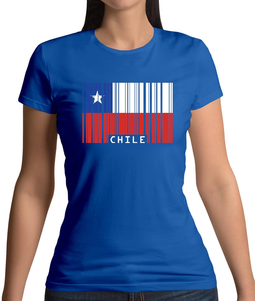 Chile Barcode Style Flag Womens T-Shirt Chile Barcode Style Flag Womens T-Shirt