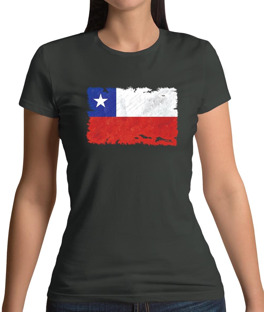 Chile Grunge Style Flag Womens T-Shirt Chile Grunge Style Flag Womens T-Shirt