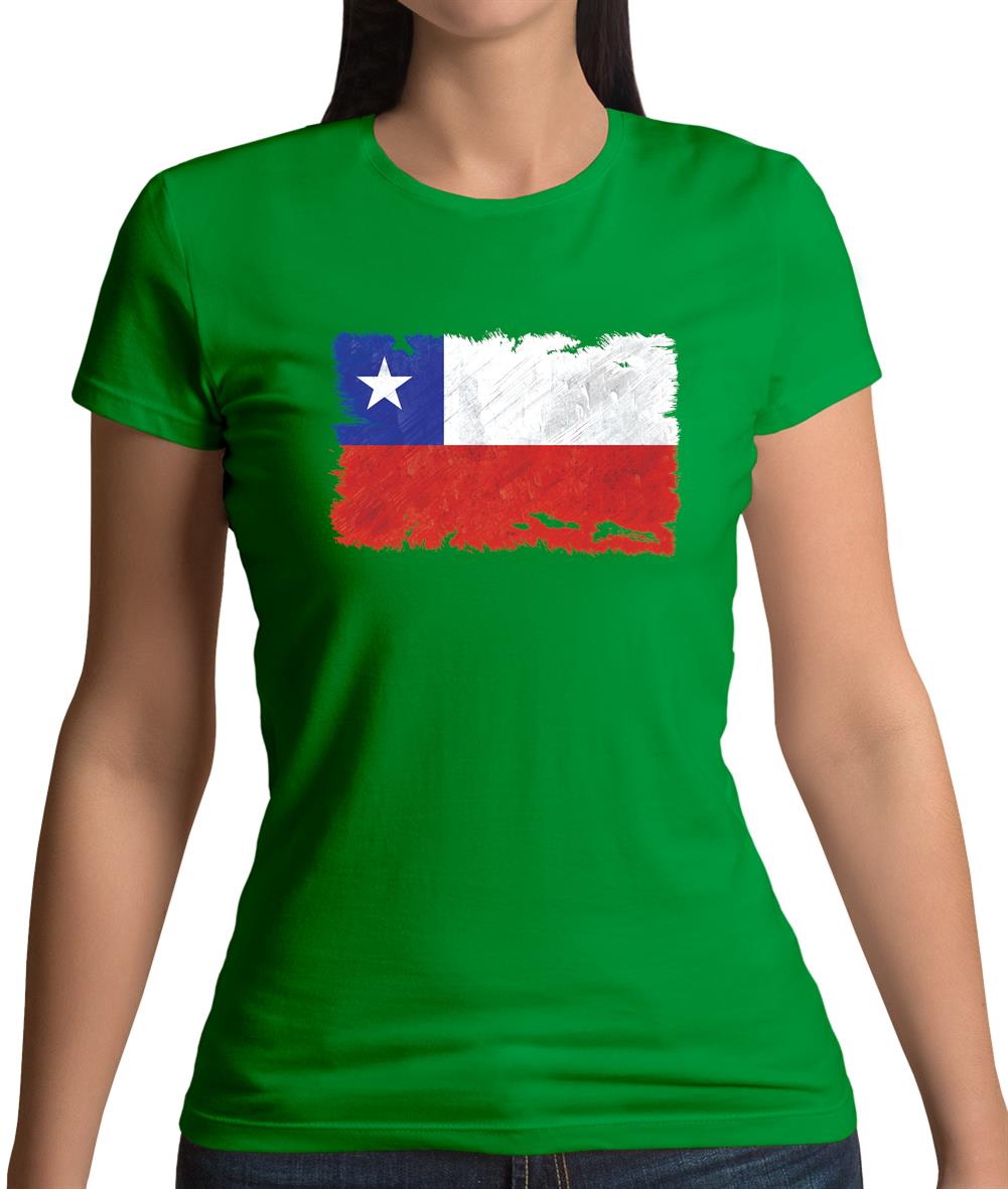 Chile Grunge Style Flag Womens T-Shirt Chile Grunge Style Flag Womens T-Shirt