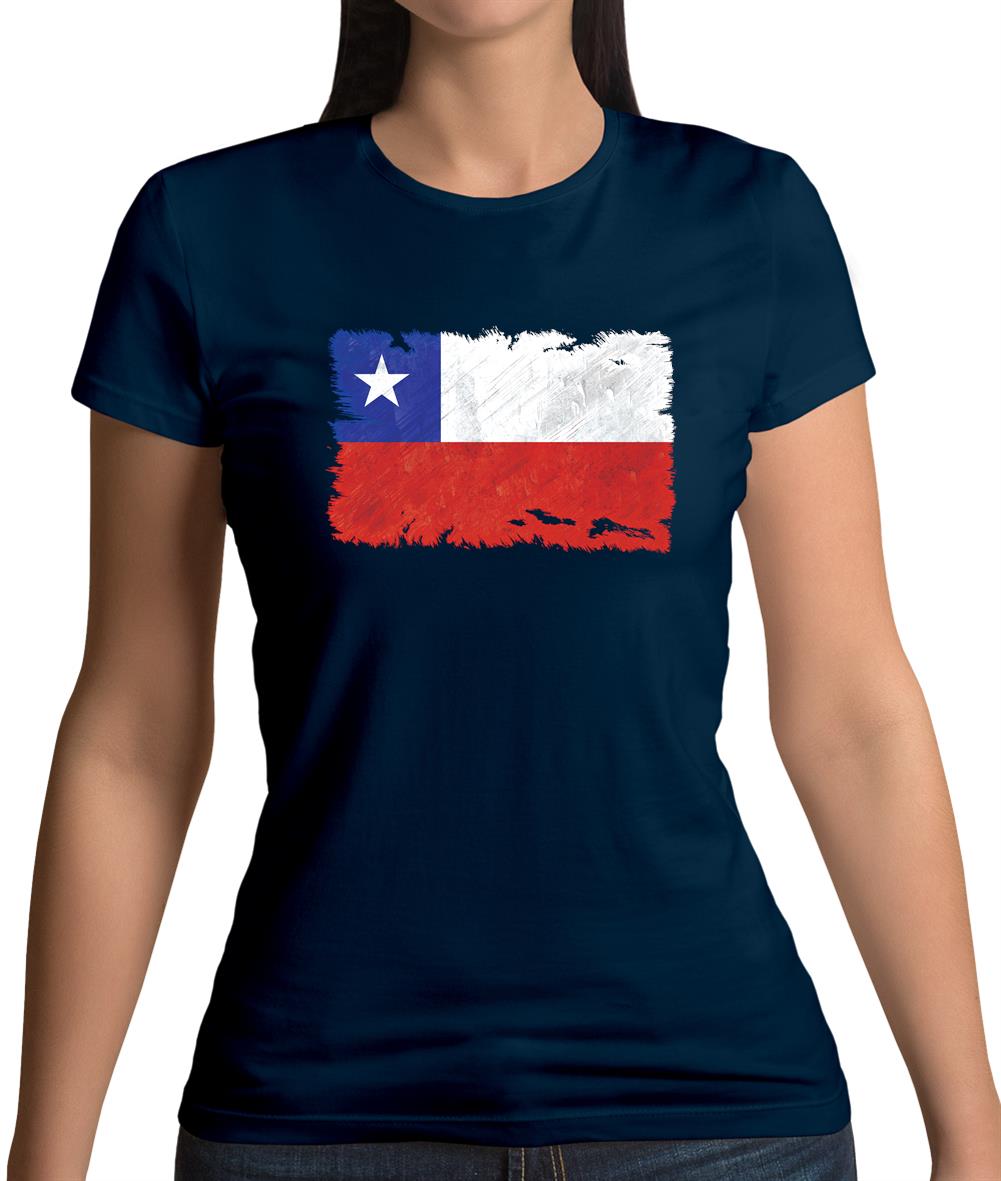 Chile Grunge Style Flag Womens T-Shirt Chile Grunge Style Flag Womens T-Shirt