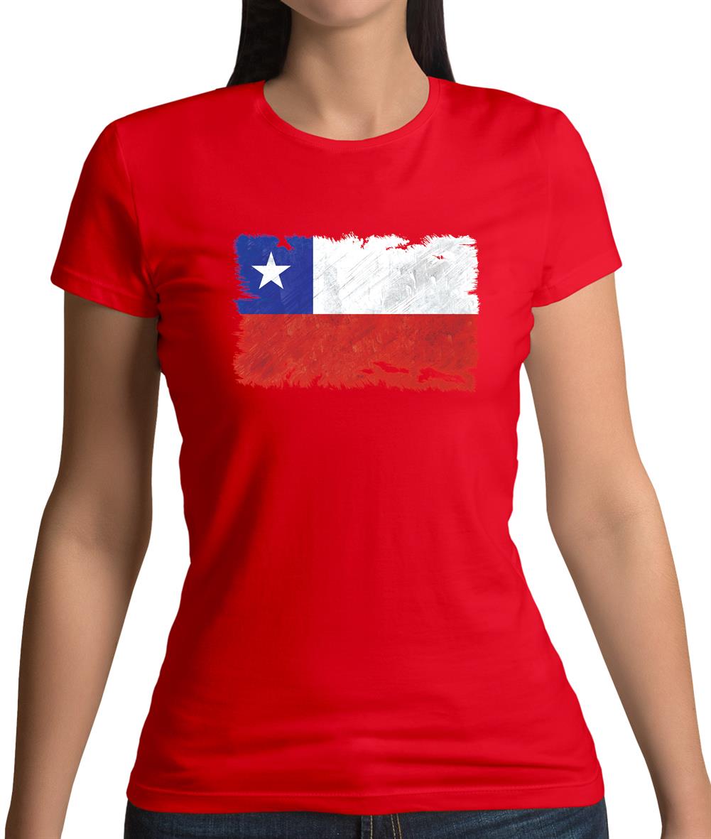 Chile Grunge Style Flag Womens T-Shirt Chile Grunge Style Flag Womens T-Shirt
