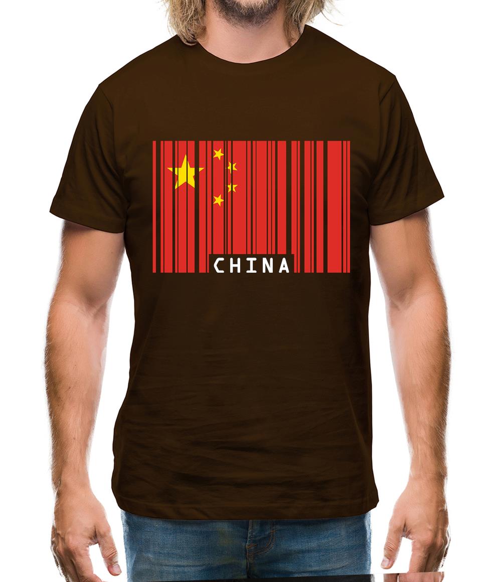 China Barcode Style Flag Mens T-Shirt China Barcode Style Flag Mens T-Shirt