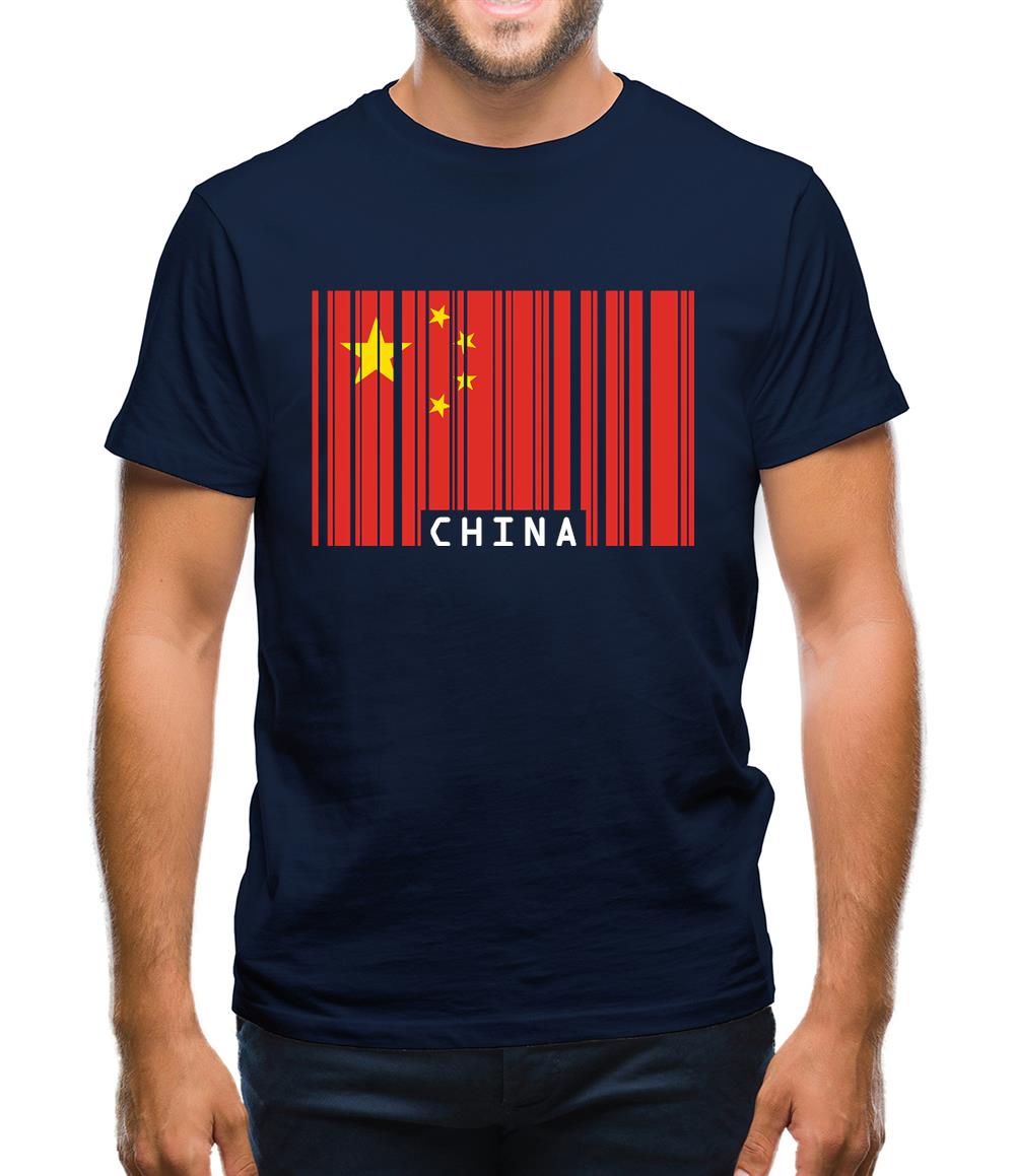 China Barcode Style Flag Mens T-Shirt China Barcode Style Flag Mens T-Shirt