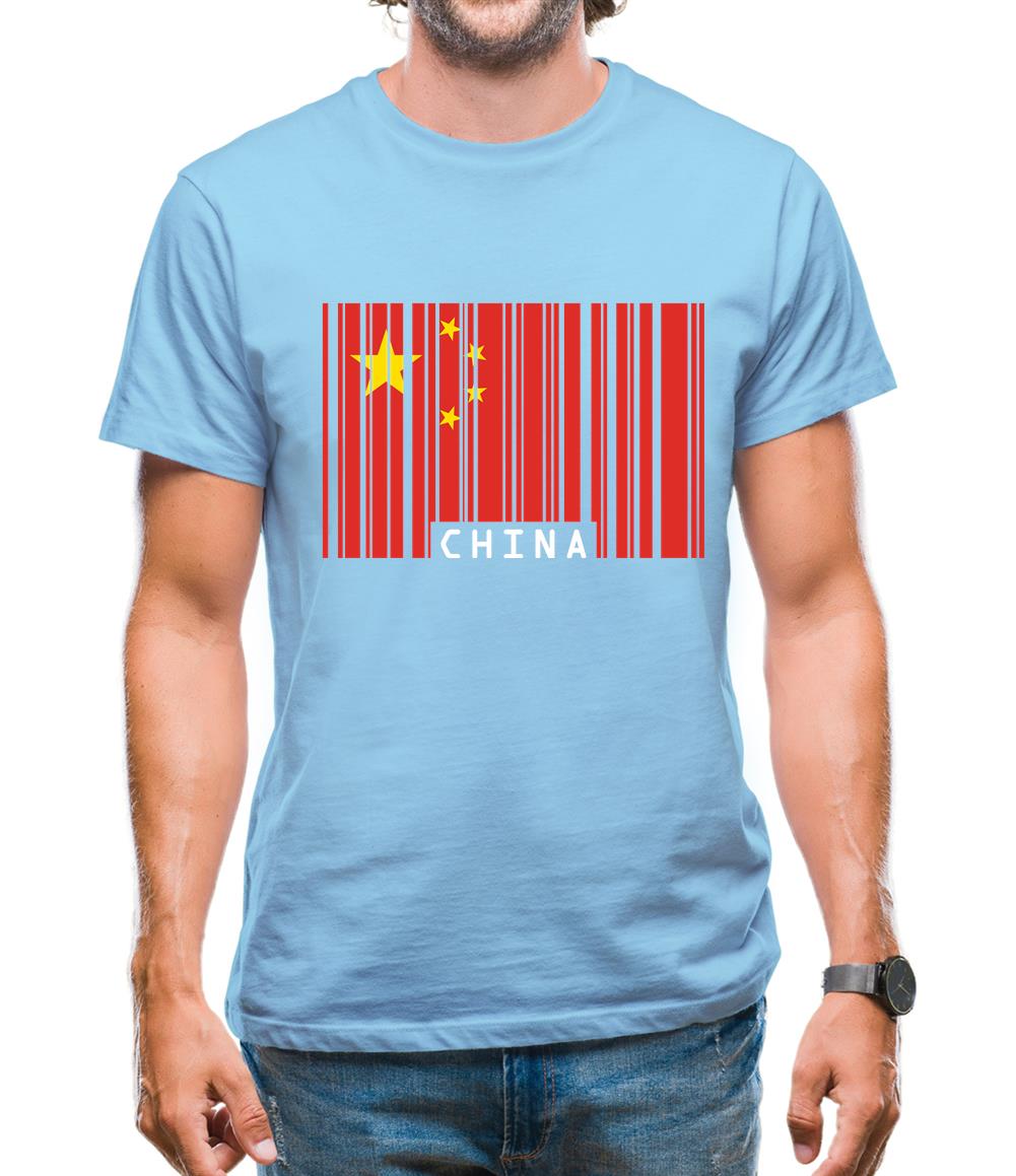 China Barcode Style Flag Mens T-Shirt China Barcode Style Flag Mens T-Shirt