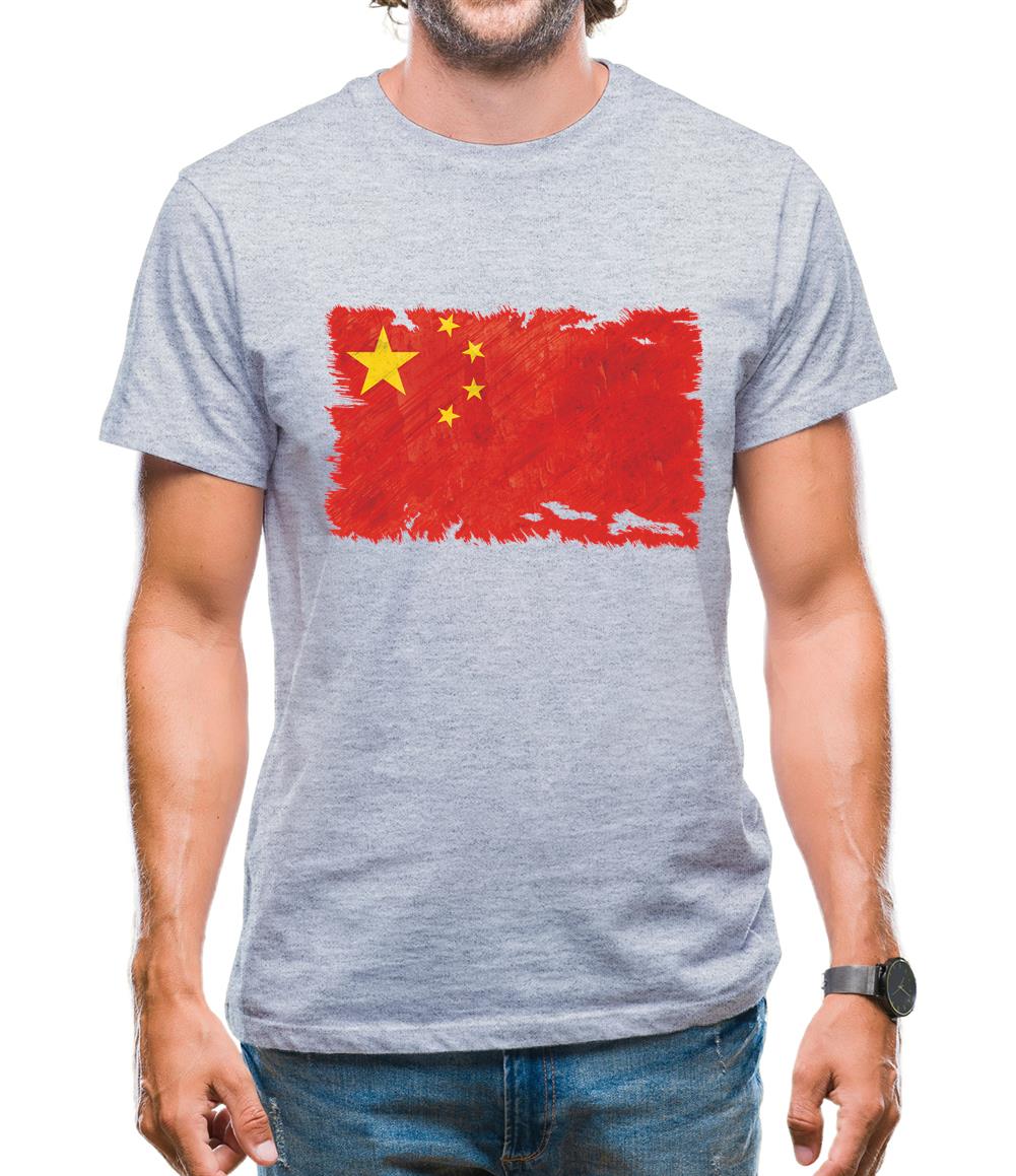 China Grunge Style Flag Mens T-Shirt China Grunge Style Flag Mens T-Shirt