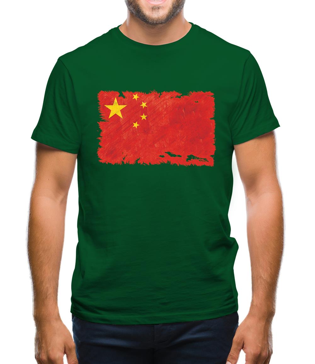 China Grunge Style Flag Mens T-Shirt China Grunge Style Flag Mens T-Shirt
