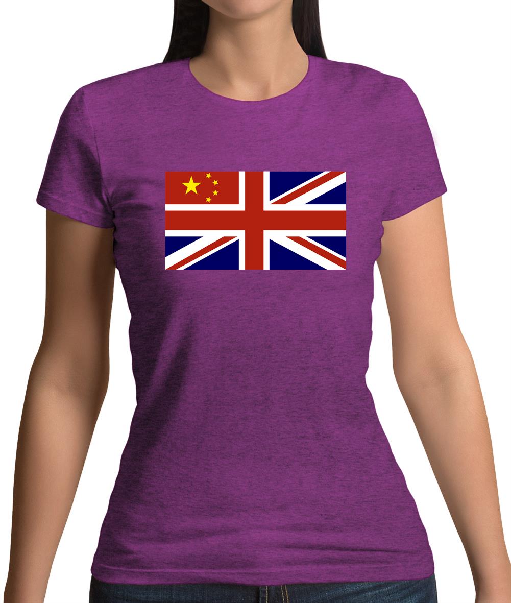 China Union Jack Flag Womens T-Shirt China Union Jack Flag Womens T-Shirt
