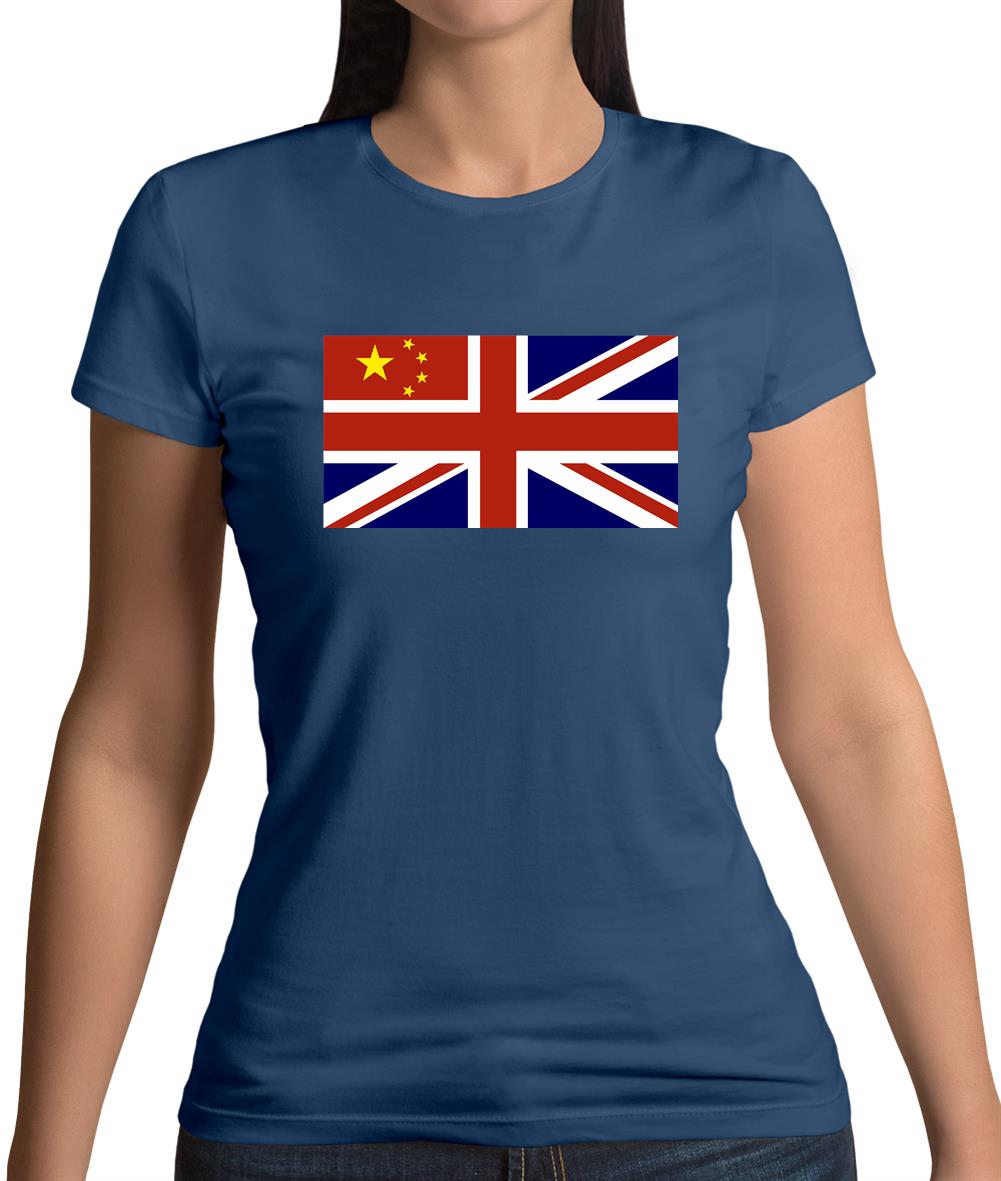China Union Jack Flag Womens T-Shirt China Union Jack Flag Womens T-Shirt