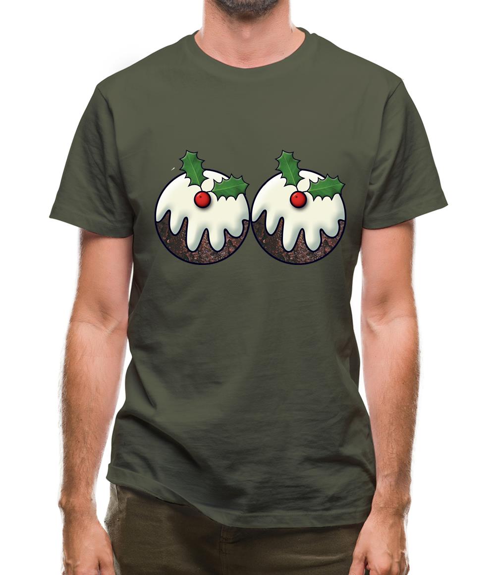Christmas Pudding Boobs Mens T-Shirt Christmas Pudding Boobs Mens T-Shirt