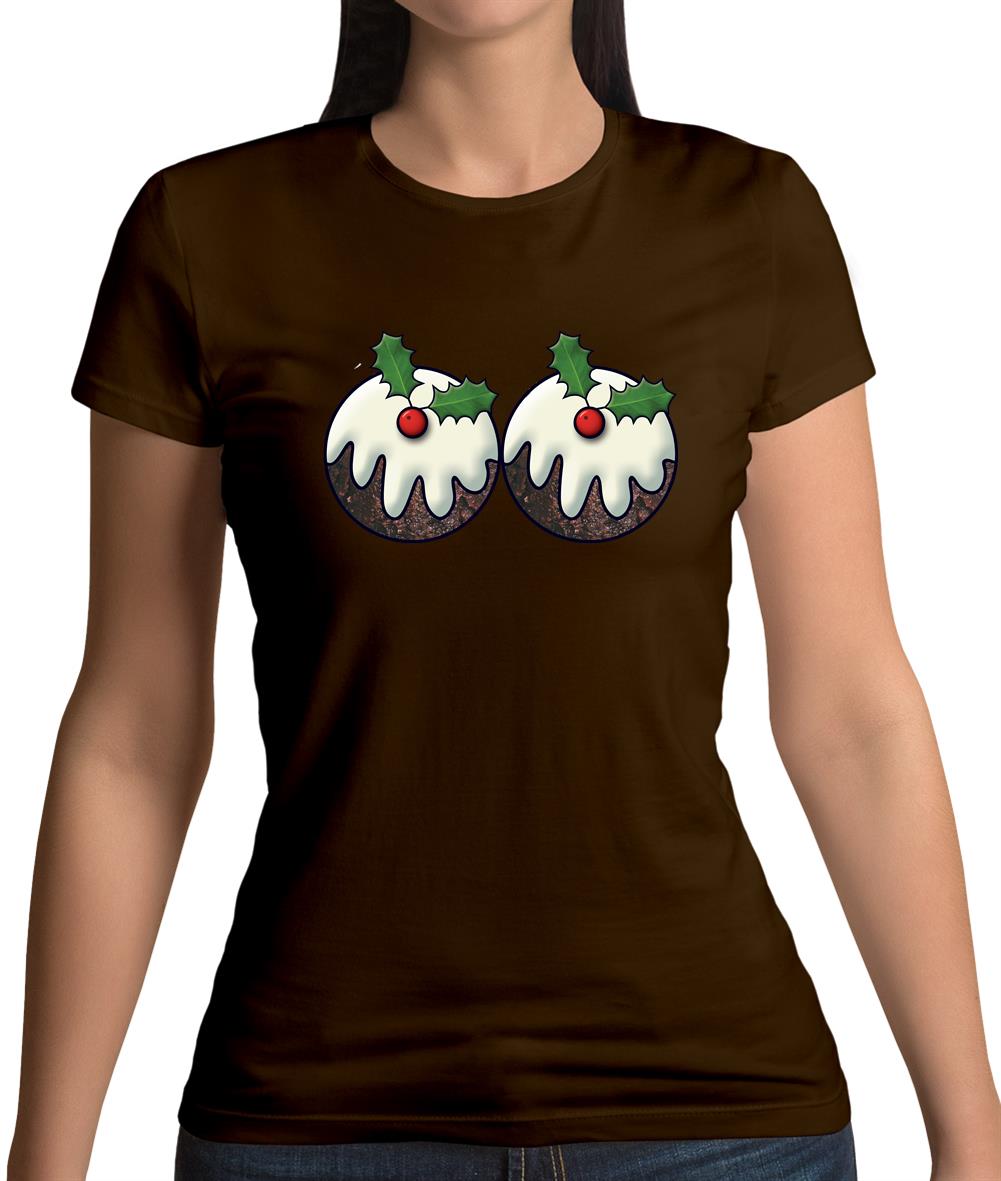 Christmas Pudding Boobs Womens T-Shirt Christmas Pudding Boobs Womens T-Shirt