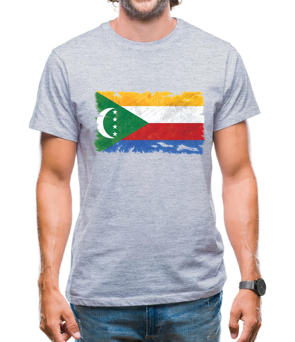 Comoros Grunge Style Flag Mens T-Shirt Comoros Grunge Style Flag Mens T-Shirt