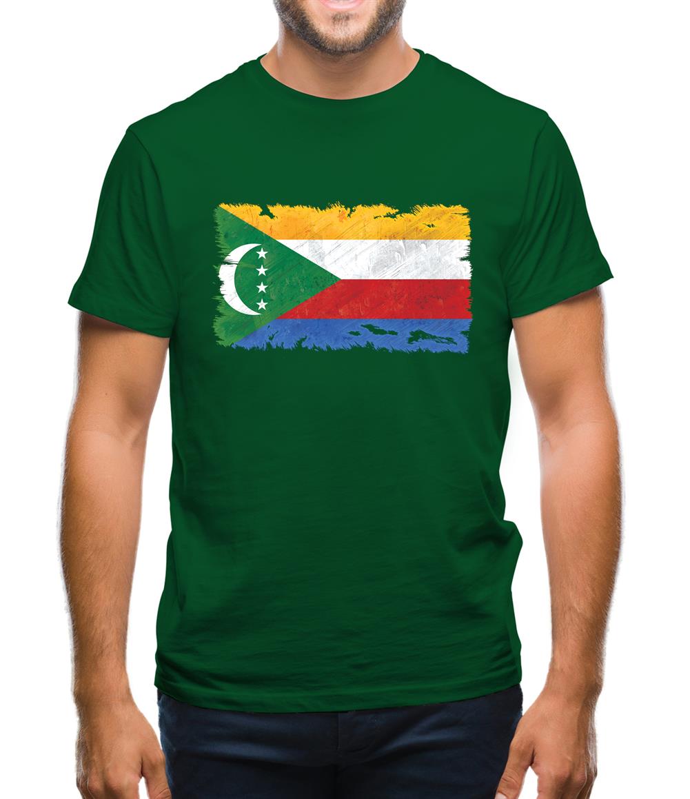 Comoros Grunge Style Flag Mens T-Shirt Comoros Grunge Style Flag Mens T-Shirt