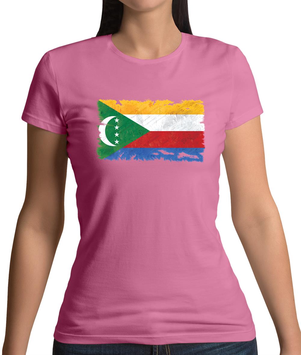 Comoros Grunge Style Flag Womens T-Shirt Comoros Grunge Style Flag Womens T-Shirt