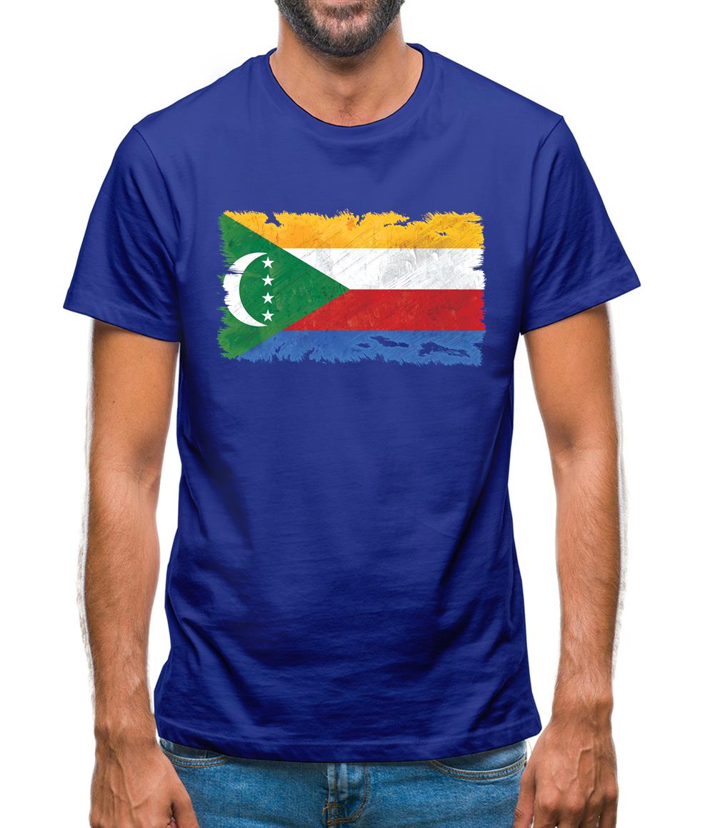 Comoros Grunge Style Flag Mens T-Shirt Comoros Grunge Style Flag Mens T-Shirt