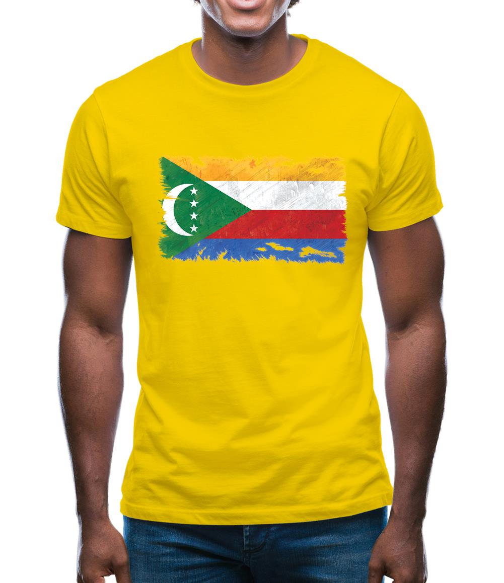 Comoros Grunge Style Flag Mens T-Shirt Comoros Grunge Style Flag Mens T-Shirt