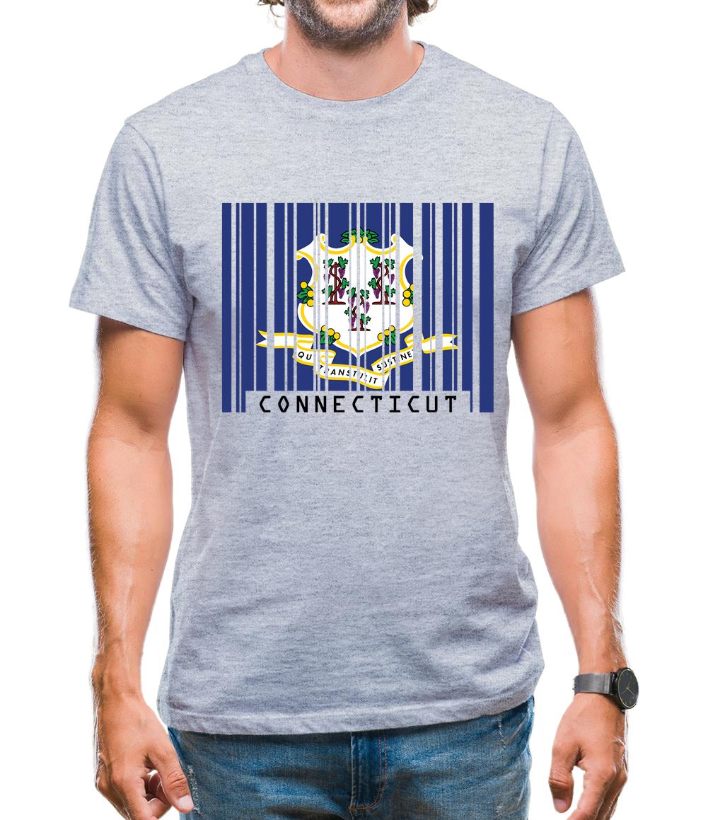 Connecticut Barcode Style Flag Mens T-Shirt Connecticut Barcode Style Flag Mens T-Shirt