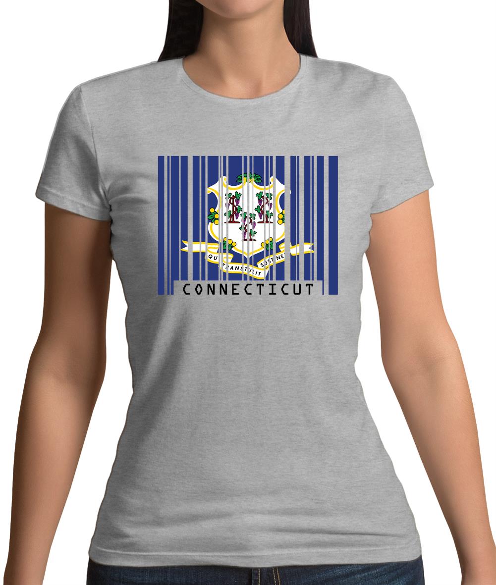 Connecticut Barcode Style Flag Womens T-Shirt Connecticut Barcode Style Flag Womens T-Shirt