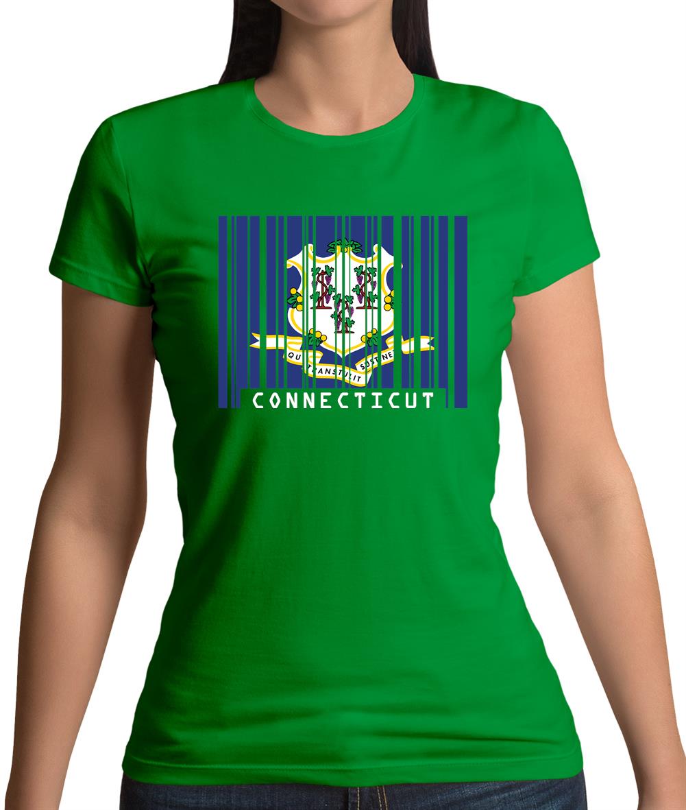Connecticut Barcode Style Flag Womens T-Shirt Connecticut Barcode Style Flag Womens T-Shirt