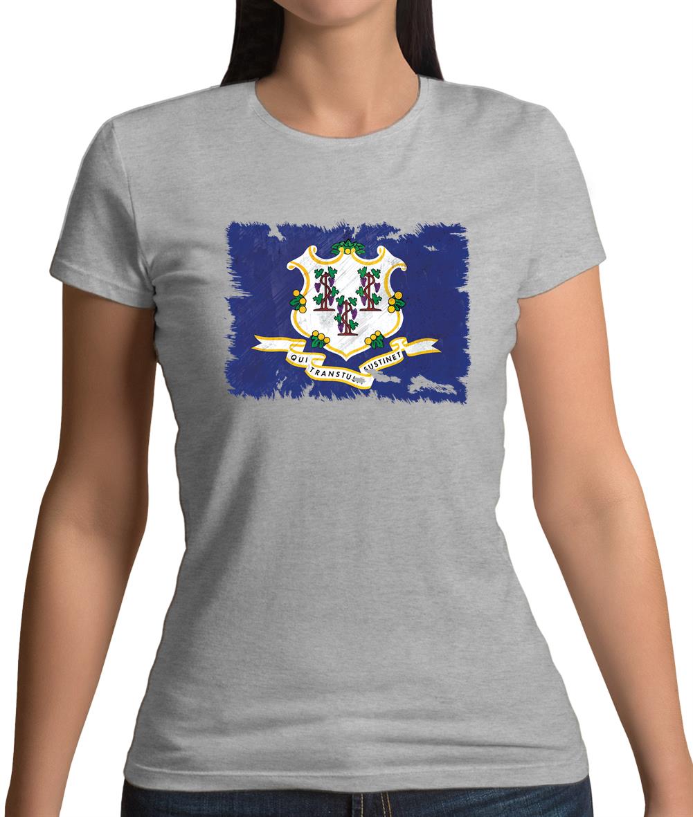 Connecticut Grunge Style Flag Womens T-Shirt Connecticut Grunge Style Flag Womens T-Shirt