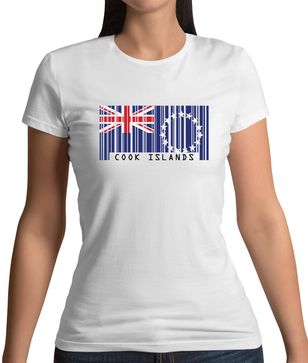 Cook Islands  Barcode Style Flag Womens T-Shirt Cook Islands  Barcode Style Flag Womens T-Shirt