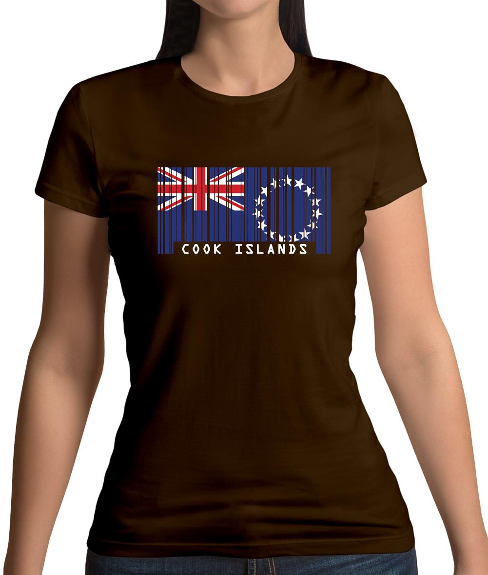 Cook Islands  Barcode Style Flag Womens T-Shirt Cook Islands  Barcode Style Flag Womens T-Shirt