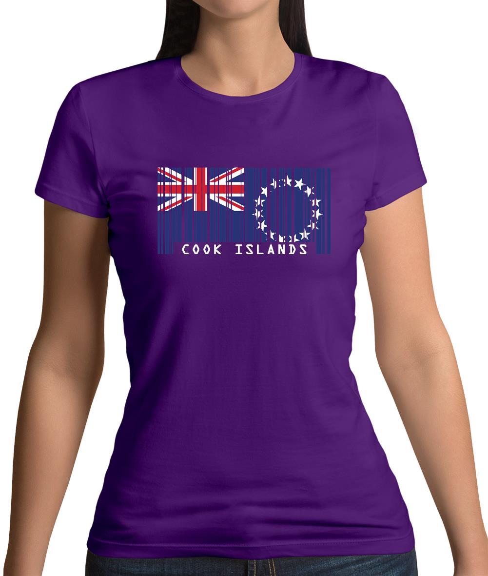 Cook Islands  Barcode Style Flag Womens T-Shirt Cook Islands  Barcode Style Flag Womens T-Shirt