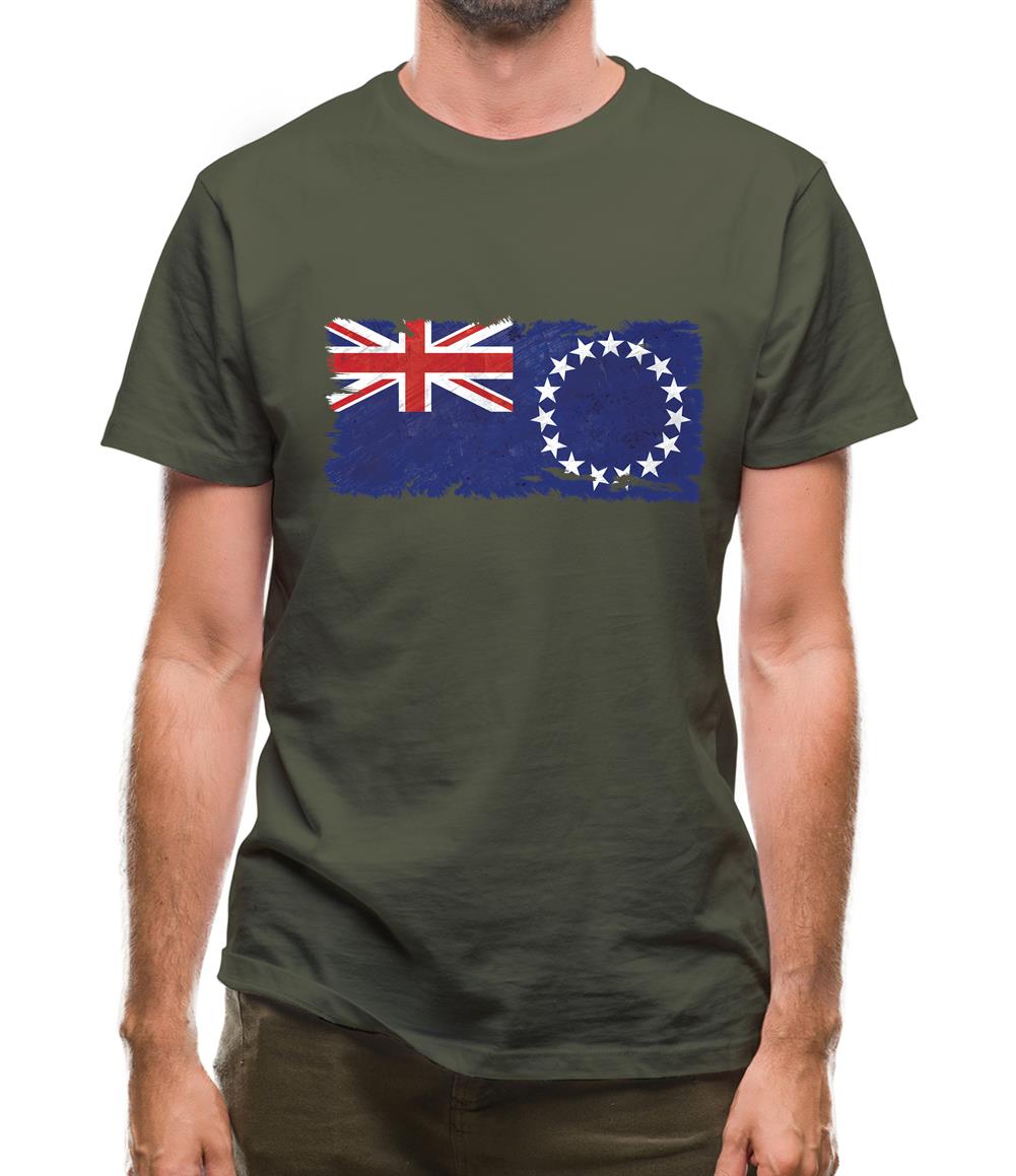 Cook Islands Grunge Style Flag Mens T-Shirt Cook Islands Grunge Style Flag Mens T-Shirt