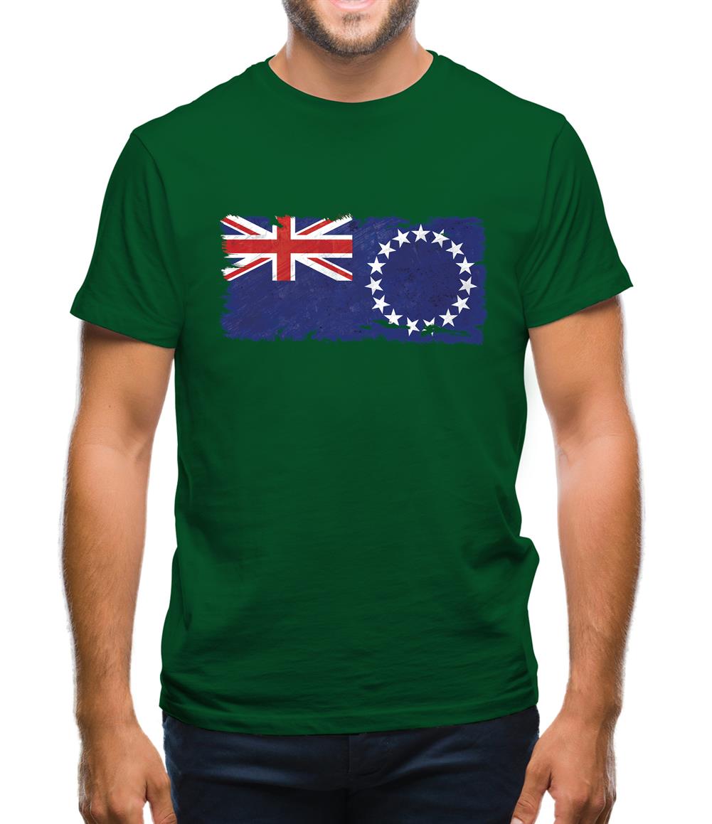 Cook Islands Grunge Style Flag Mens T-Shirt Cook Islands Grunge Style Flag Mens T-Shirt