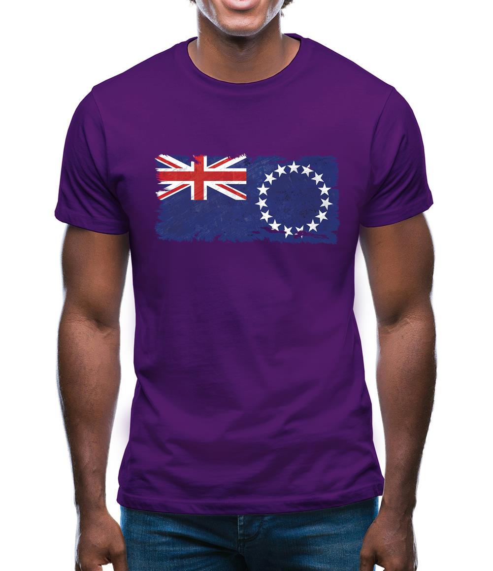 Cook Islands Grunge Style Flag Mens T-Shirt Cook Islands Grunge Style Flag Mens T-Shirt