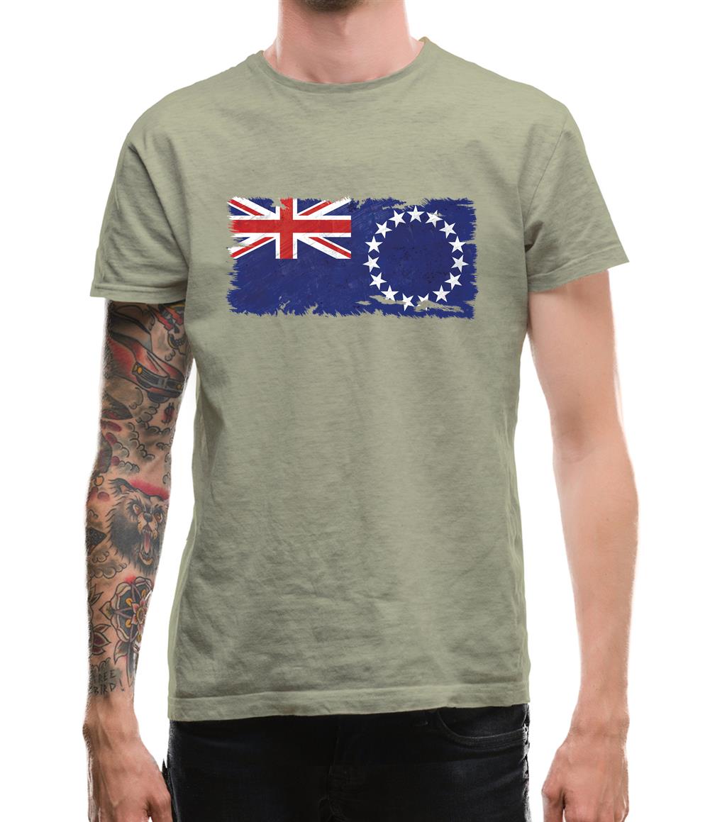 Cook Islands Grunge Style Flag Mens T-Shirt Cook Islands Grunge Style Flag Mens T-Shirt