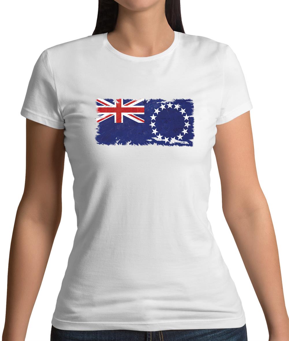 Cook Islands Grunge Style Flag Womens T-Shirt Cook Islands Grunge Style Flag Womens T-Shirt