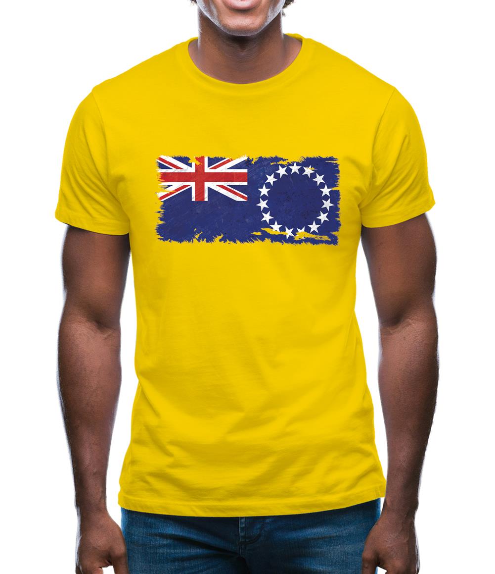 Cook Islands Grunge Style Flag Mens T-Shirt Cook Islands Grunge Style Flag Mens T-Shirt