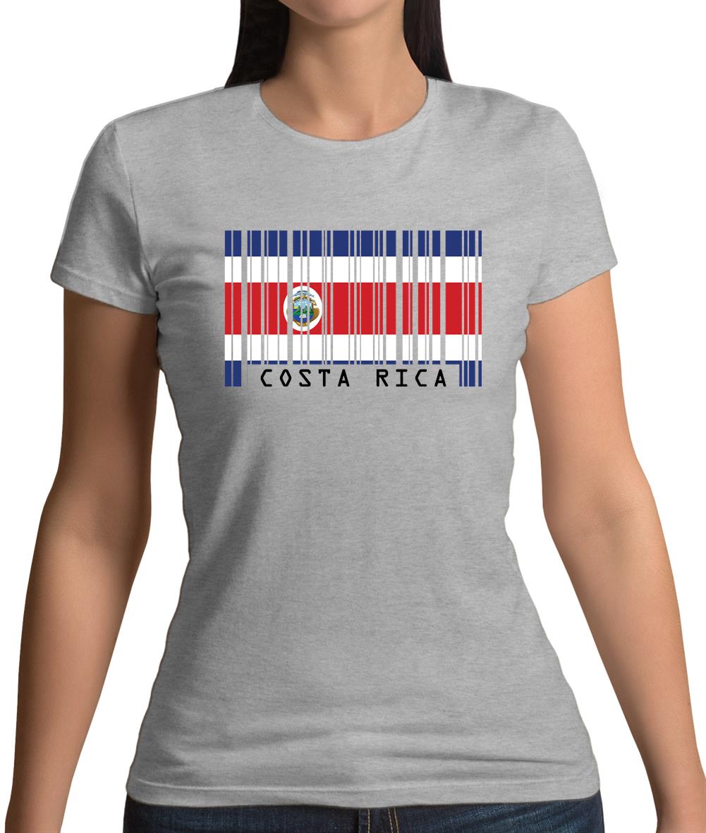 Costa Rica  Barcode Style Flag Womens T-Shirt Costa Rica  Barcode Style Flag Womens T-Shirt